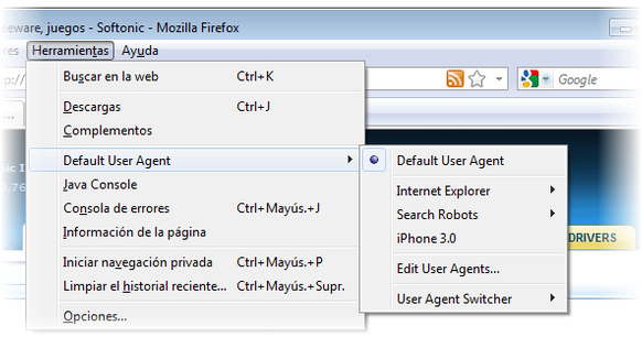 User-Agent Switcher User-Agent Switcher