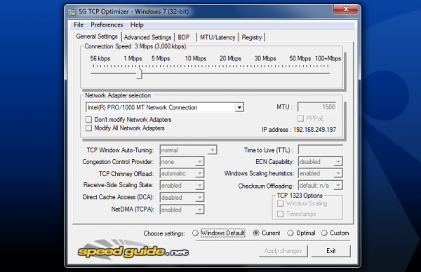 SG TCP Optimizer SG TCP Optimizer