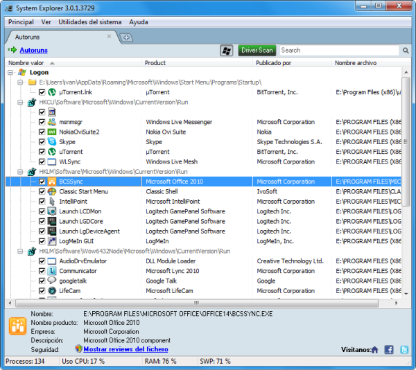 Administrando inicio con System Explorer