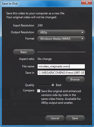 Save to disk