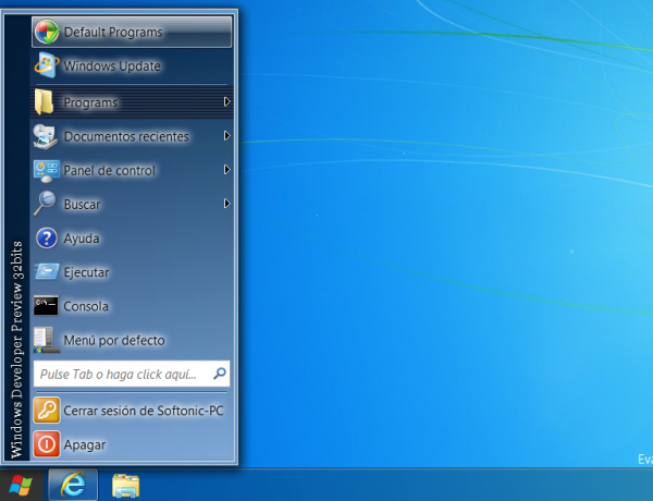 Menú clásico en Windows 8