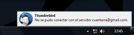 Error de conexión de Thunderbird Error de conexión de Thunderbird