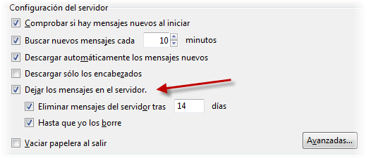 Dejar mensajes en el servidor Dejar mensajes en el servidor