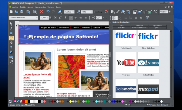 Captura de MAGIX Web Designer