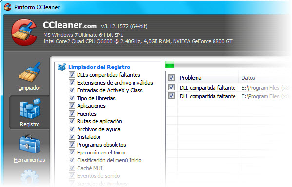 Registro CCleaner Registro CCleaner