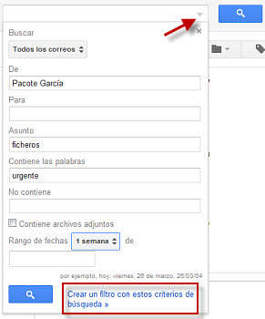Búsqueda avanzada en Gmail