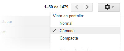Tamaños de lista en Gmail