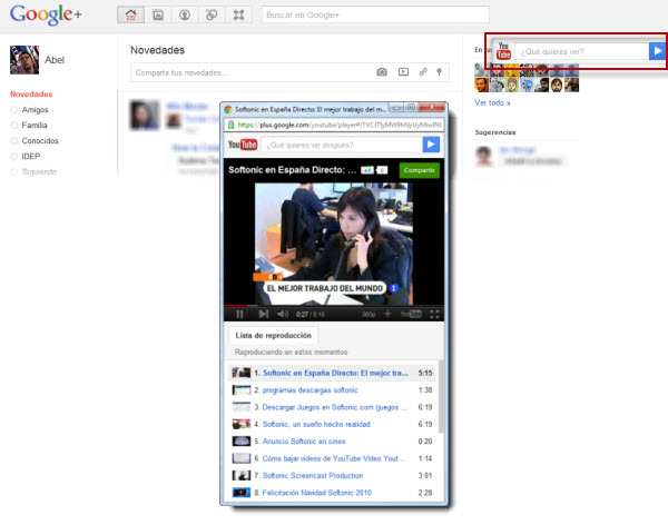 Youtube en Google Plus
