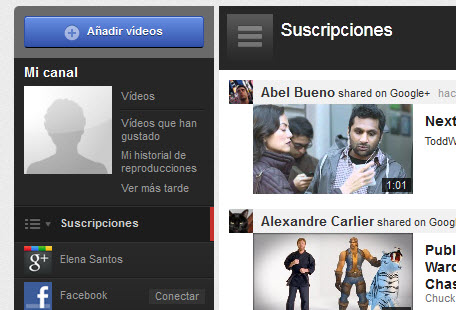 Canales en YouTube