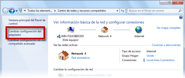 Ajustes de tarjeta de red