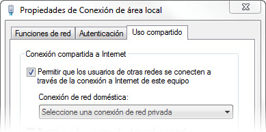 Activar Compartir Internet