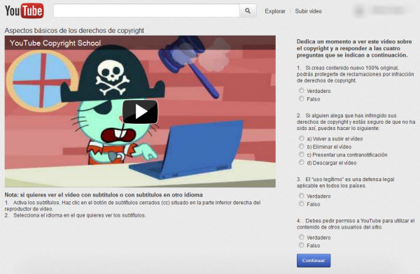 Escuela de Copyright de Youtube