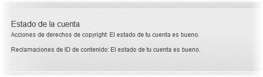 Estado legal de tu cuenta de Youtube