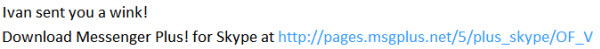 Texto de Messenger Plus! para Skype