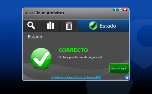 Panda Cloud es un antivirus muy ligero