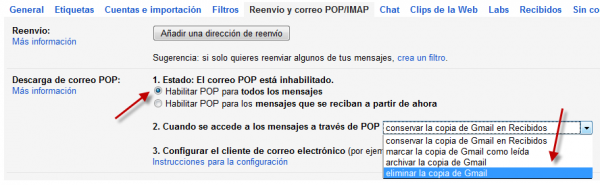 POP3 en GMail