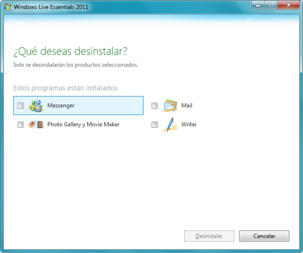 Desinstalar 2011
