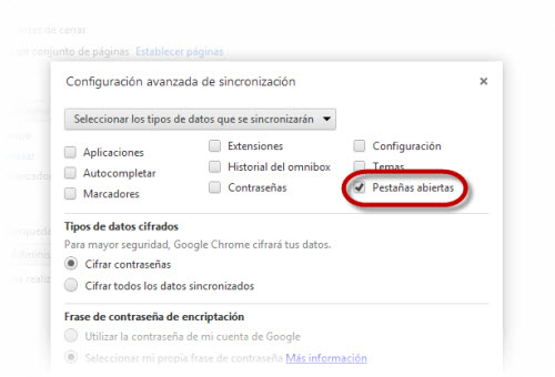 Activar Sync Chrome