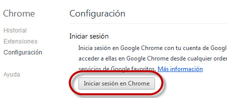 Configuración Sync Chrome