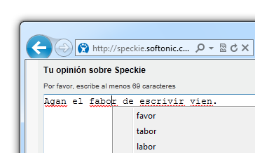 Speckie en acción