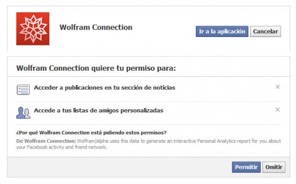 Da permisos a WolframAlpha