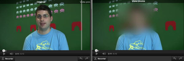 Video original y vídeo difuminado