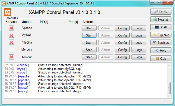XAMPP CP XAMPP CP