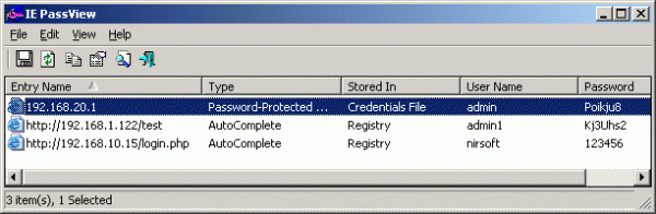 Internet Explorer IE PassView