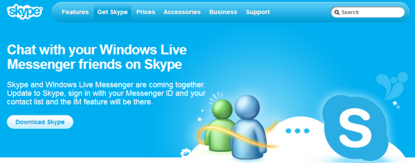 Pagina web de Skype