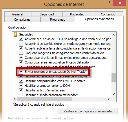 Do Not Track Internet Explorer