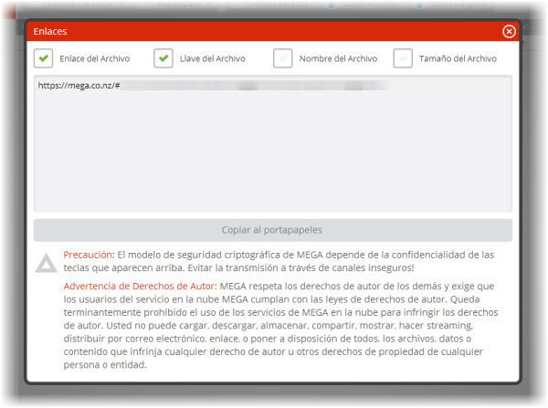 Compartir archivo con encriptación