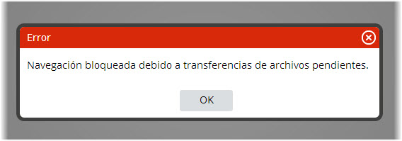 Diálogo bloqueo transferencias