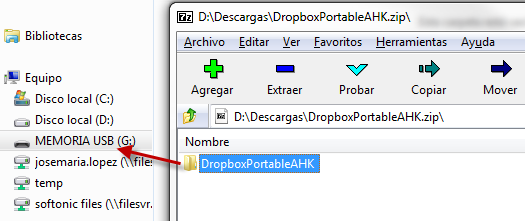 DropboxPortableAHK copiar en memoria
