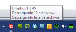 Dropbox bandeja de sistema