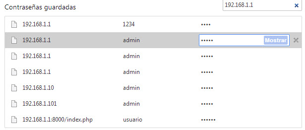 Contraseñas en Chrome