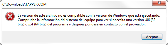 Error en Windows 7 x64 al ejecutar Tapper, un juego de 16 bits
