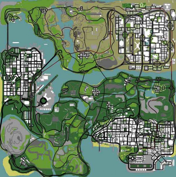 GTA San Andreas mapa GTA San Andreas mapa ciudades