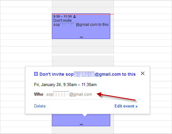 El problema en Google Calendar