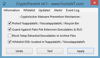 CryptoPrevent en acción