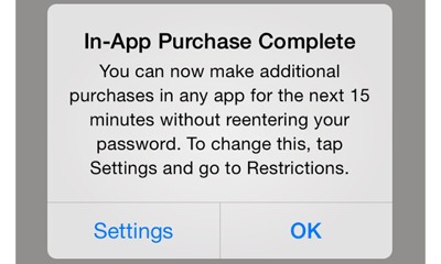 iOS 7.1 met en garde contre les achats in-app sans mot de passe