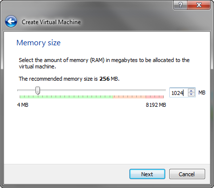VirtualBox - Memory Size for Android x86
