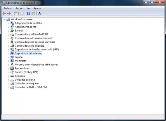 Así es el Administrador de Dispositivos en Windows 7.
