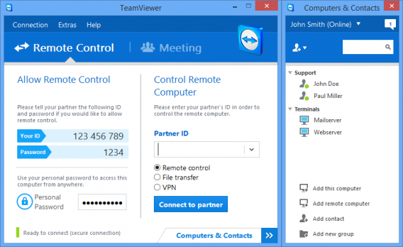 control remoto de PC teamviewer