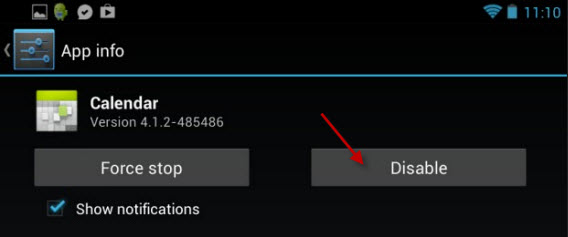 Disable apps