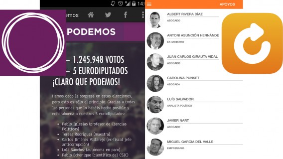 Apps de Podemos y Movimiento Ciudadano