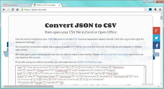 Convertir JSON a CSV