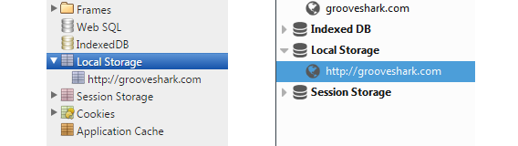 Local Storage de Grooveshark