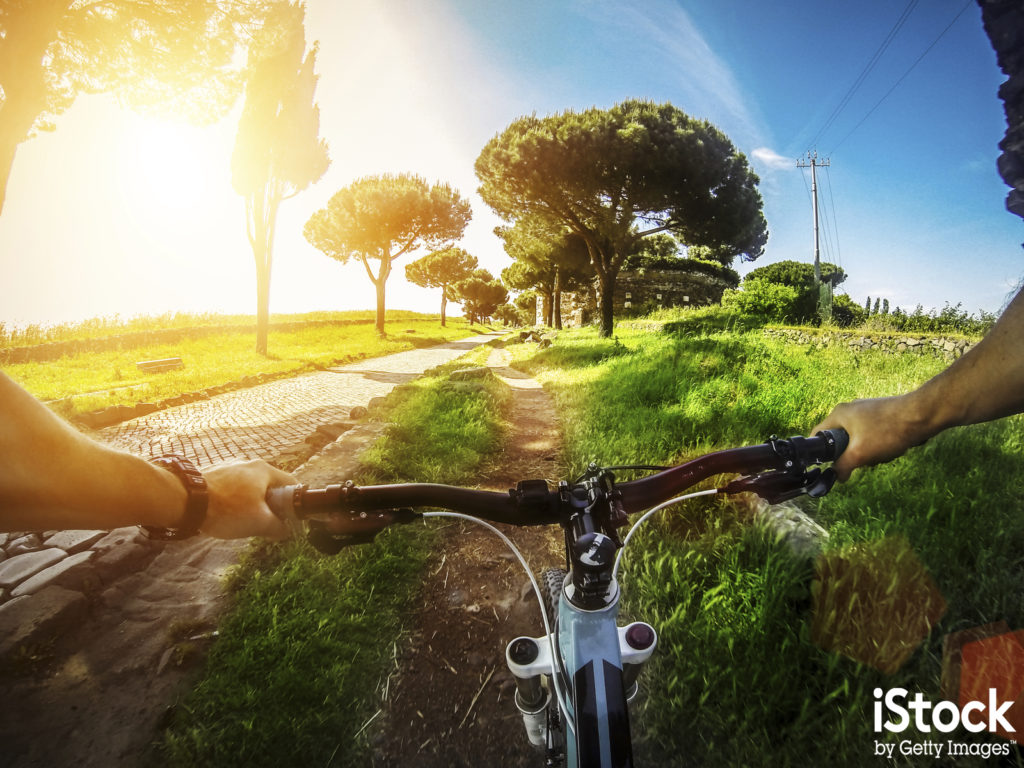 Mountain Bike on the Via Appia Antica and Aqueduct