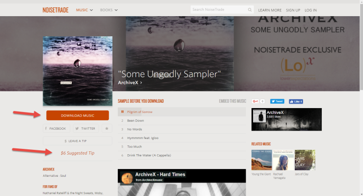 Descargar y escuchar música - Noisetrade