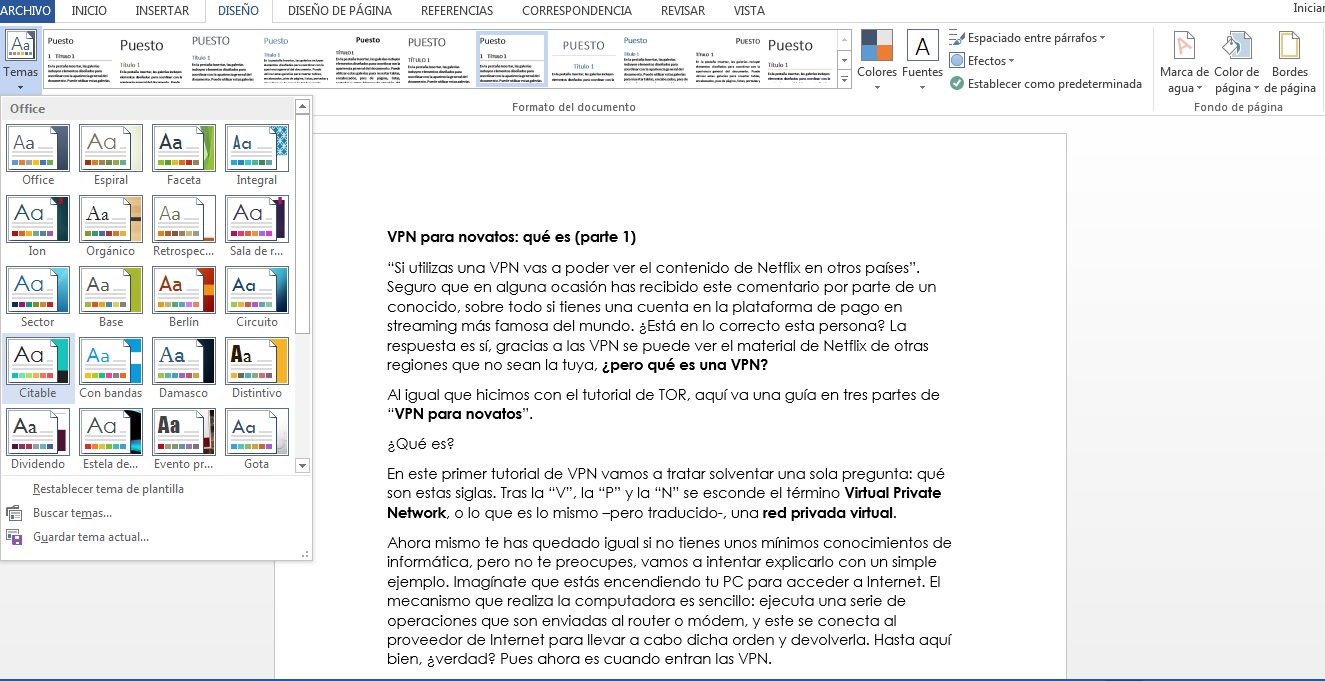 crear estilos en word